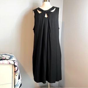 INC International Concepts 3X Black Sleeveless Dress Knotted Neckline